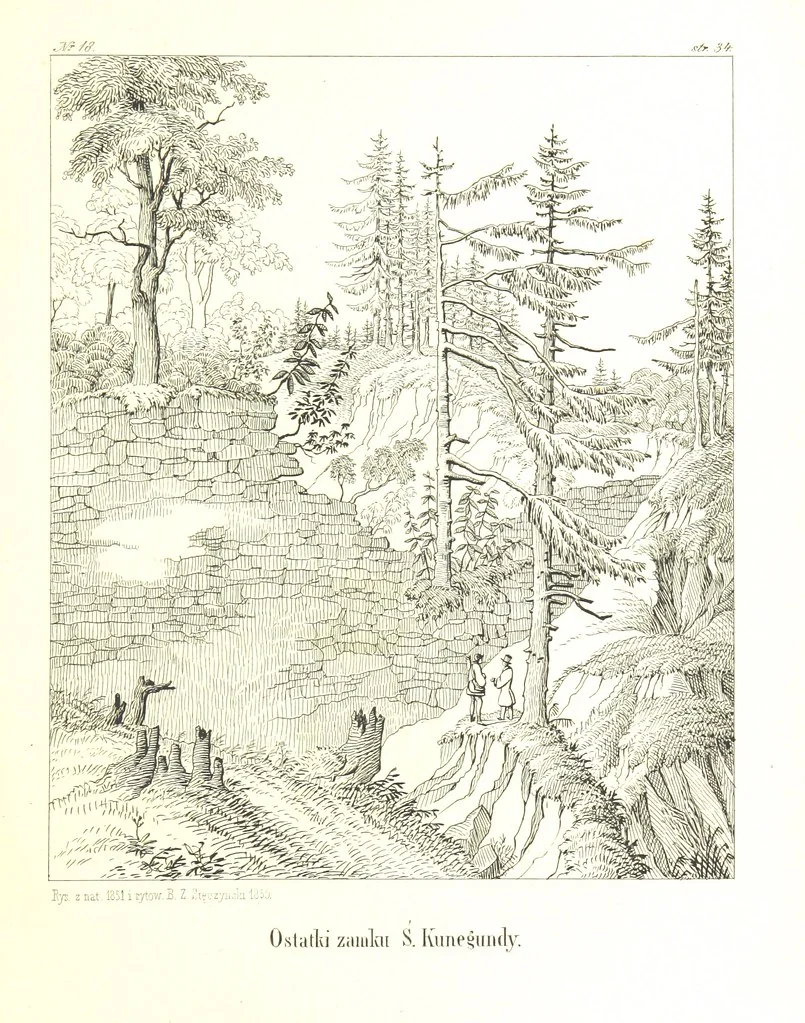 An illustration from Pieniny i Tatry: zbiór 80 malowniczych widoków ... wolną ręką z natury, a na kamieniu ... rytowanych, z treściwym onych przez autora opisem, 1860, leaf 55