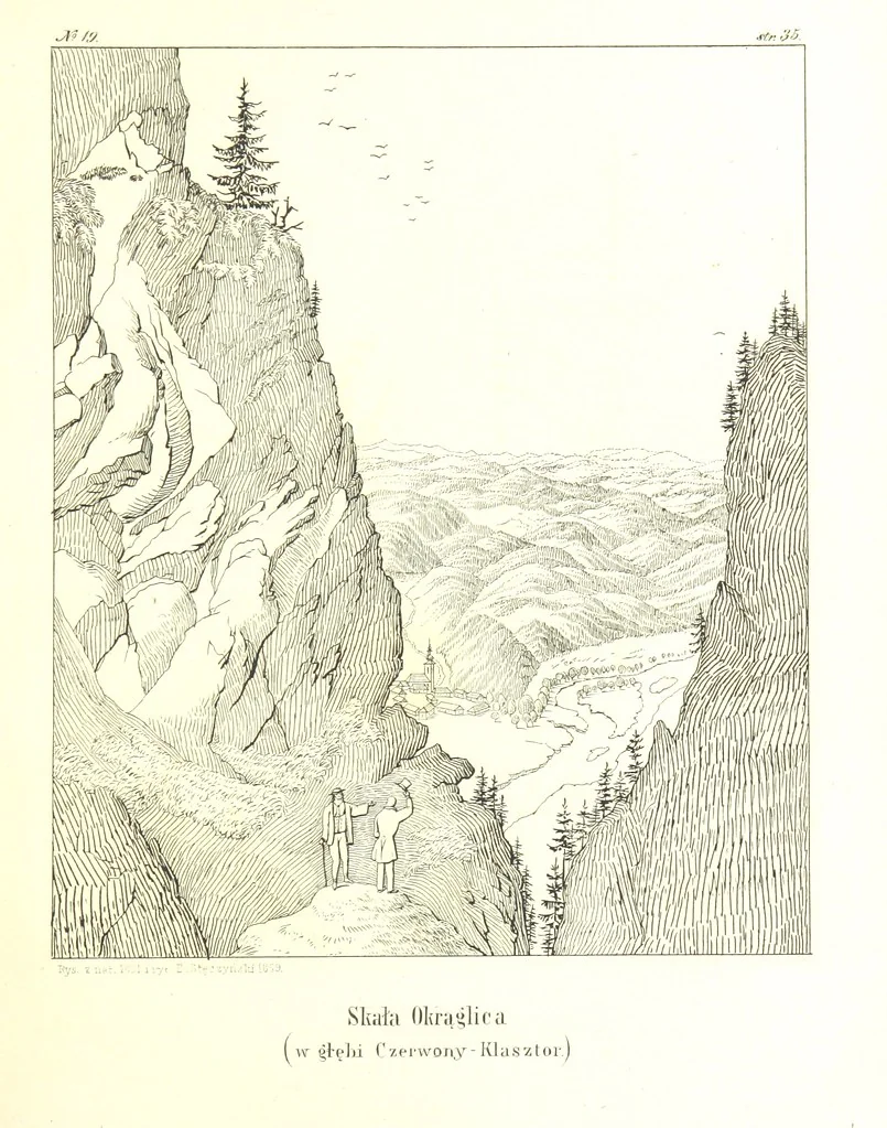 An illustration from Pieniny i Tatry: zbiór 80 malowniczych widoków ... wolną ręką z natury, a na kamieniu ... rytowanych, z treściwym onych przez autora opisem, 1860, leaf 57