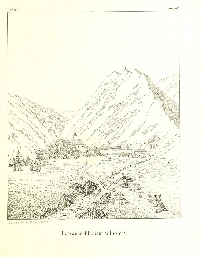 An illustration from Pieniny i Tatry: zbiór 80 malowniczych widoków ... wolną ręką z natury, a na kamieniu ... rytowanych, z treściwym onych przez autora opisem, 1860, leaf 59