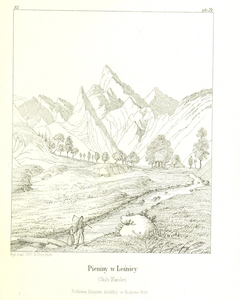 An illustration from Pieniny i Tatry: zbiór 80 malowniczych widoków ... wolną ręką z natury, a na kamieniu ... rytowanych, z treściwym onych przez autora opisem, 1860, leaf 61