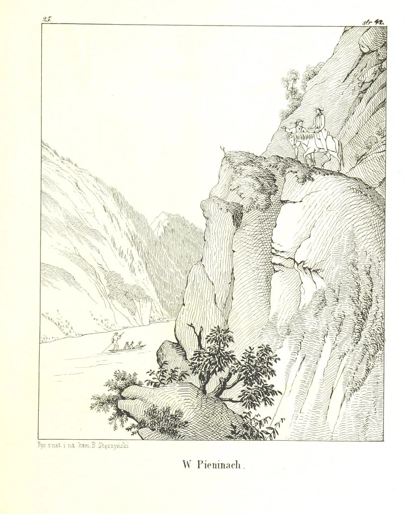 An illustration from Pieniny i Tatry: zbiór 80 malowniczych widoków ... wolną ręką z natury, a na kamieniu ... rytowanych, z treściwym onych przez autora opisem, 1860, leaf 69
