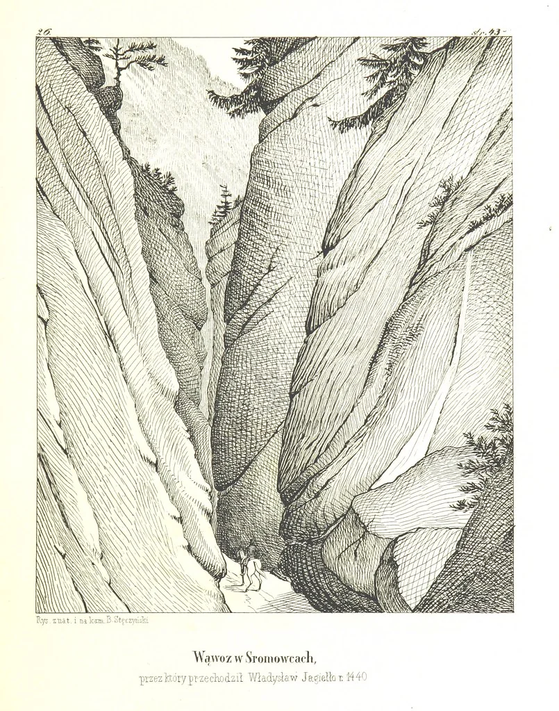 An illustration from Pieniny i Tatry: zbiór 80 malowniczych widoków ... wolną ręką z natury, a na kamieniu ... rytowanych, z treściwym onych przez autora opisem, 1860, leaf 71
