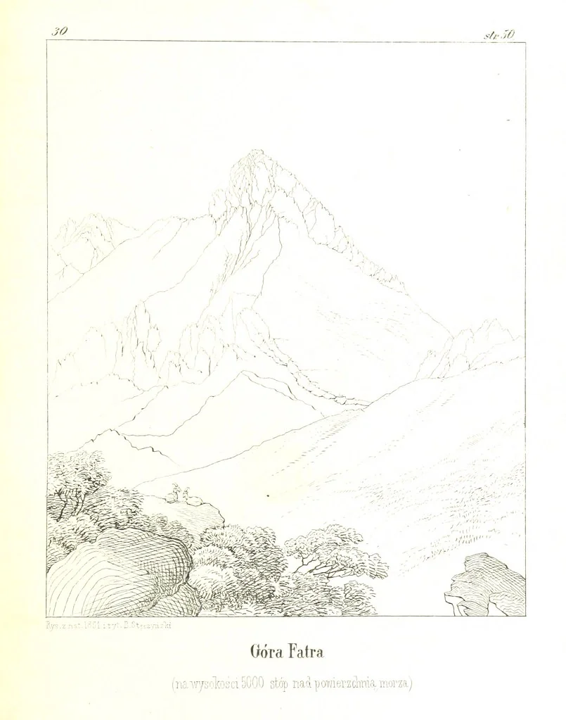 An illustration from Pieniny i Tatry: zbiór 80 malowniczych widoków ... wolną ręką z natury, a na kamieniu ... rytowanych, z treściwym onych przez autora opisem, 1860, leaf 79