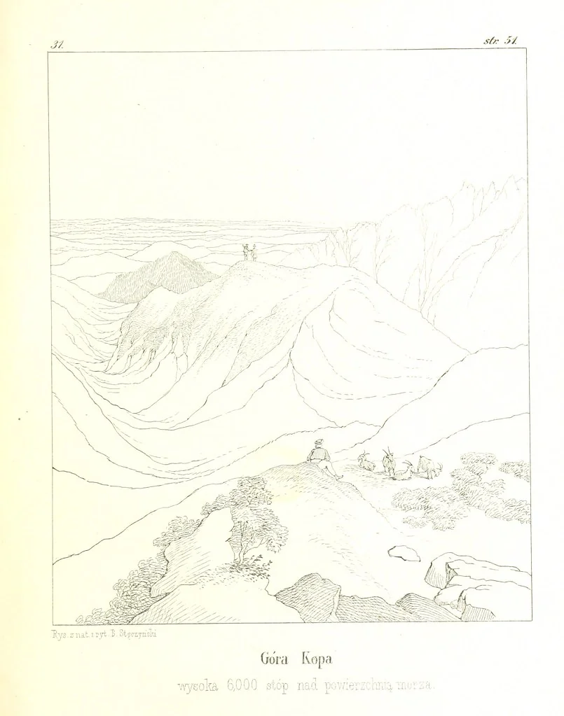 An illustration from Pieniny i Tatry: zbiór 80 malowniczych widoków ... wolną ręką z natury, a na kamieniu ... rytowanych, z treściwym onych przez autora opisem, 1860, leaf 81