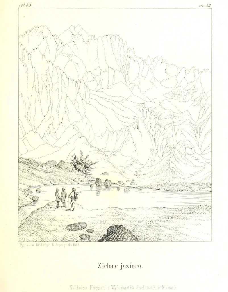 An illustration from Pieniny i Tatry: zbiór 80 malowniczych widoków ... wolną ręką z natury, a na kamieniu ... rytowanych, z treściwym onych przez autora opisem, 1860, leaf 85