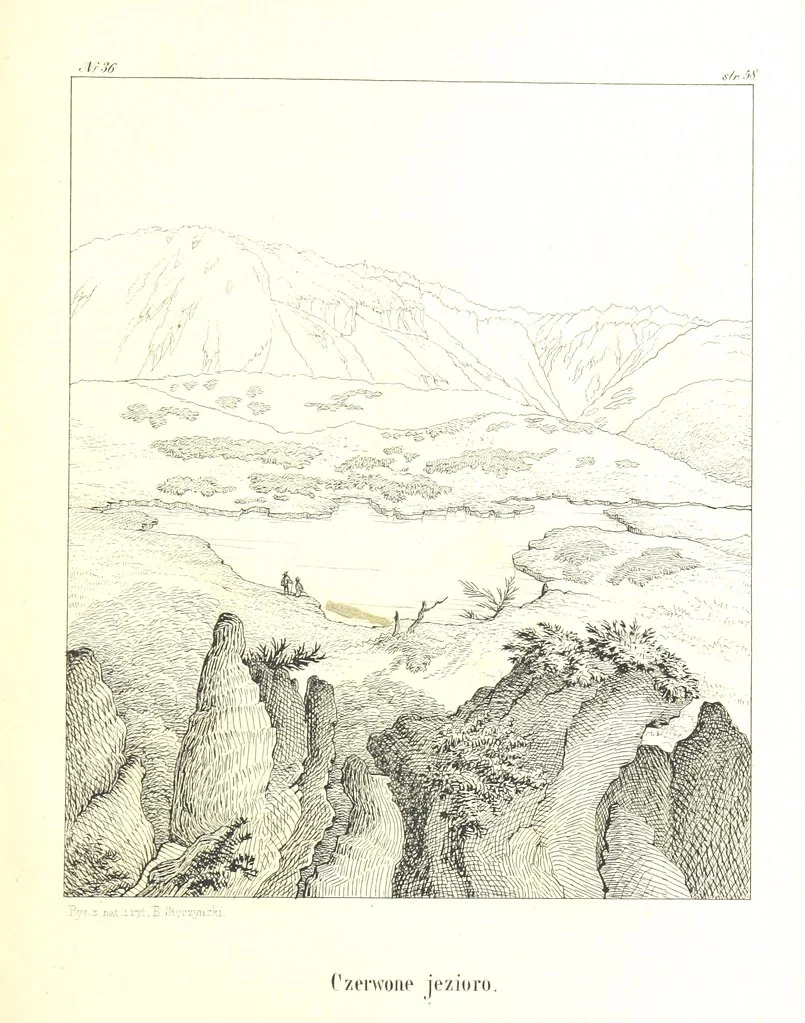 An illustration from Pieniny i Tatry: zbiór 80 malowniczych widoków ... wolną ręką z natury, a na kamieniu ... rytowanych, z treściwym onych przez autora opisem, 1860, leaf 91