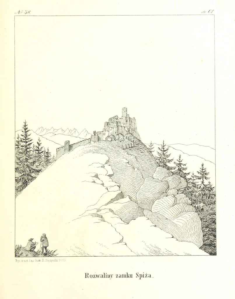 An illustration from Pieniny i Tatry: zbiór 80 malowniczych widoków ... wolną ręką z natury, a na kamieniu ... rytowanych, z treściwym onych przez autora opisem, 1860, leaf 95