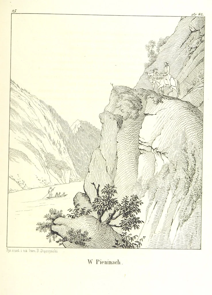 An illustration from Tatry, w dwudziestu czterech obrazach skreślone piórem i rylcem. [In verse.] ... Dzieło ozdobione 80 rvsunkami, przez autora z nautry zdiętemi, etc, 1860, leaf 113