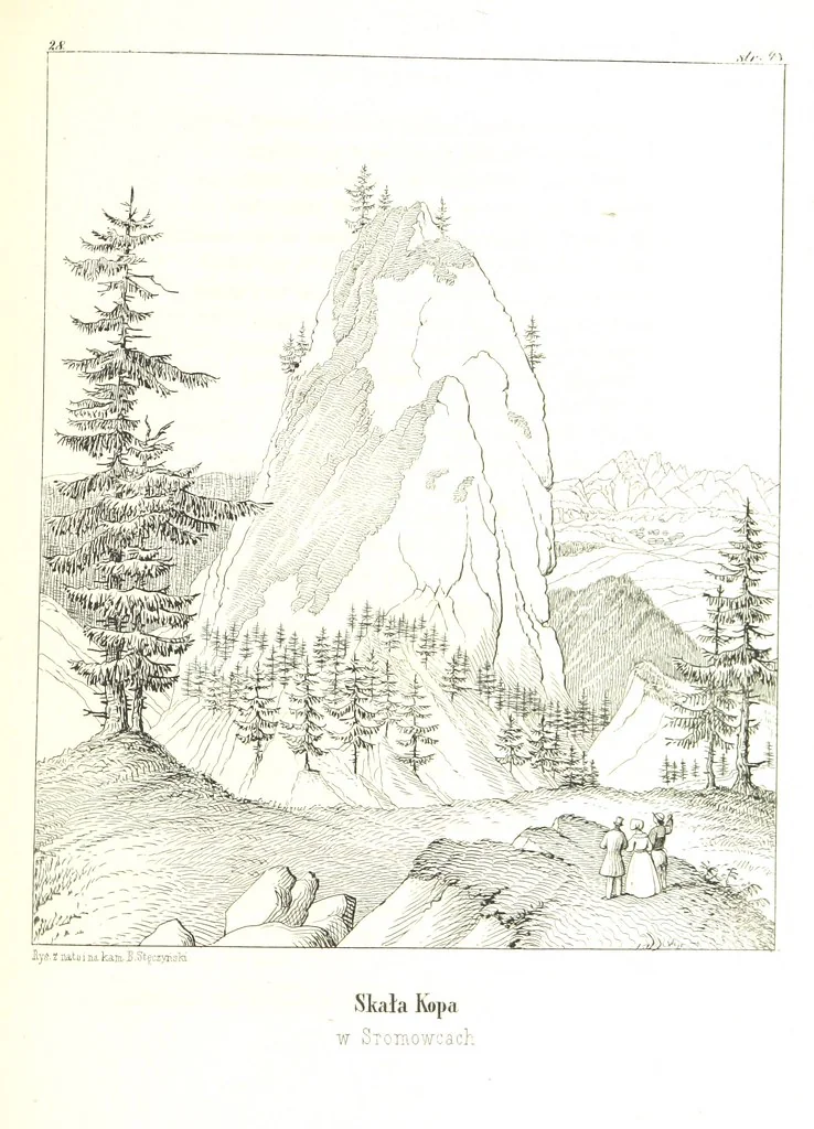 An illustration from Tatry, w dwudziestu czterech obrazach skreślone piórem i rylcem. [In verse.] ... Dzieło ozdobione 80 rvsunkami, przez autora z nautry zdiętemi, etc, 1860, leaf 125