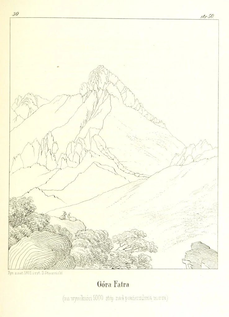 An illustration from Tatry, w dwudziestu czterech obrazach skreślone piórem i rylcem. [In verse.] ... Dzieło ozdobione 80 rvsunkami, przez autora z nautry zdiętemi, etc, 1860, leaf 131
