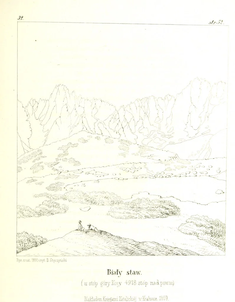 An illustration from Tatry, w dwudziestu czterech obrazach skreślone piórem i rylcem. [In verse.] ... Dzieło ozdobione 80 rvsunkami, przez autora z nautry zdiętemi, etc, 1860, leaf 137