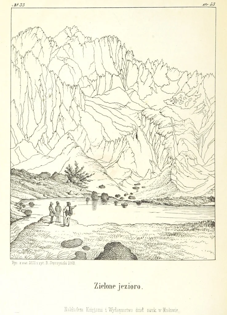 An illustration from Tatry, w dwudziestu czterech obrazach skreślone piórem i rylcem. [In verse.] ... Dzieło ozdobione 80 rvsunkami, przez autora z nautry zdiętemi, etc, 1860, leaf 140