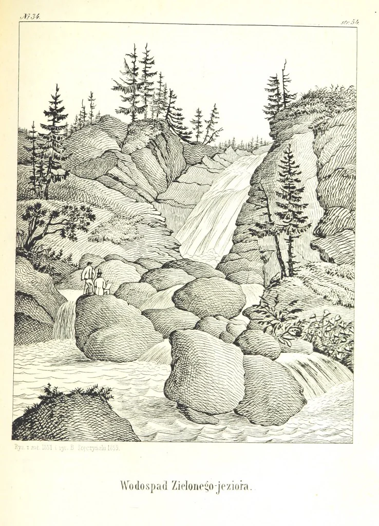 An illustration from Tatry, w dwudziestu czterech obrazach skreślone piórem i rylcem. [In verse.] ... Dzieło ozdobione 80 rvsunkami, przez autora z nautry zdiętemi, etc, 1860, leaf 143