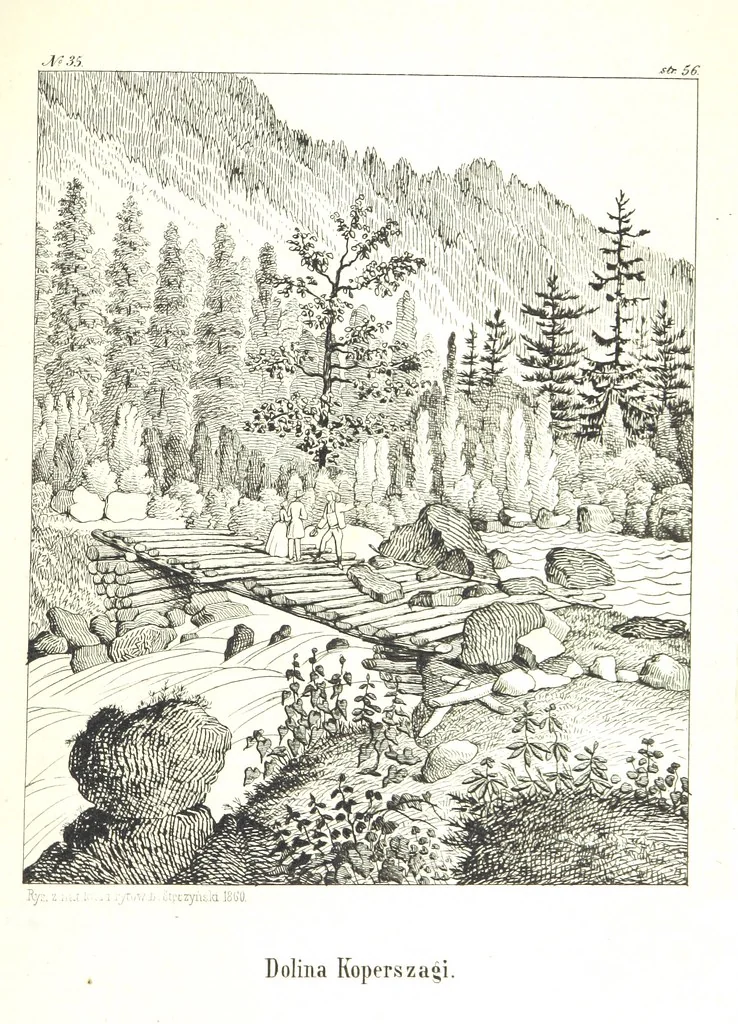 An illustration from Tatry, w dwudziestu czterech obrazach skreślone piórem i rylcem. [In verse.] ... Dzieło ozdobione 80 rvsunkami, przez autora z nautry zdiętemi, etc, 1860, leaf 147
