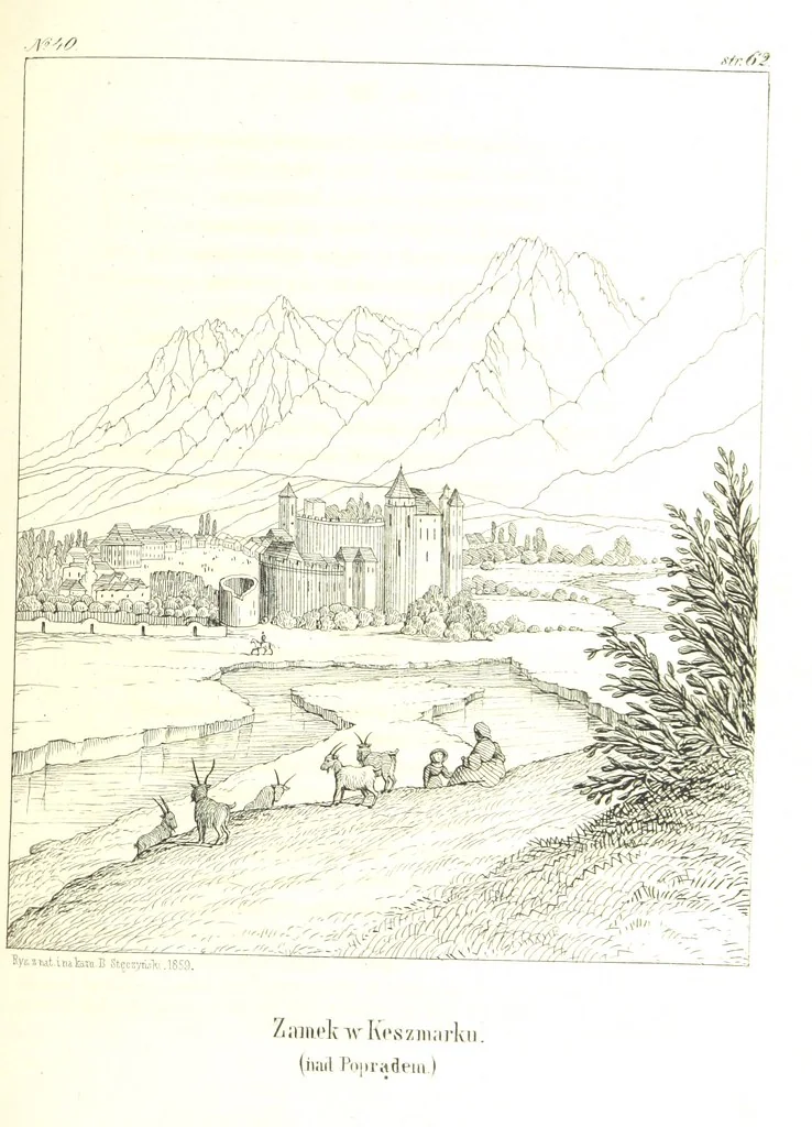 An illustration from Tatry, w dwudziestu czterech obrazach skreślone piórem i rylcem. [In verse.] ... Dzieło ozdobione 80 rvsunkami, przez autora z nautry zdiętemi, etc, 1860, leaf 163