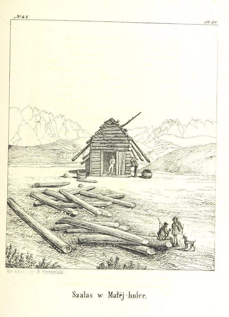 An illustration from Tatry, w dwudziestu czterech obrazach skreślone piórem i rylcem. [In verse.] ... Dzieło ozdobione 80 rvsunkami, przez autora z nautry zdiętemi, etc, 1860, leaf 177