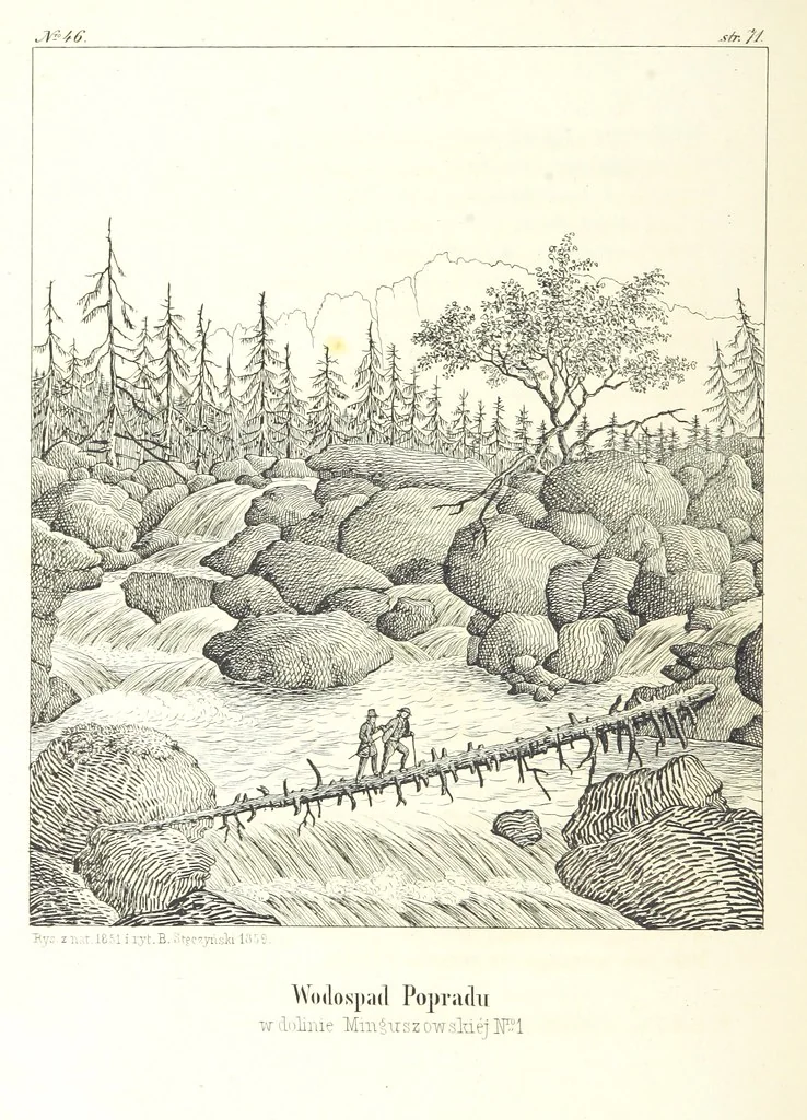 An illustration from Tatry, w dwudziestu czterech obrazach skreślone piórem i rylcem. [In verse.] ... Dzieło ozdobione 80 rvsunkami, przez autora z nautry zdiętemi, etc, 1860, leaf 184