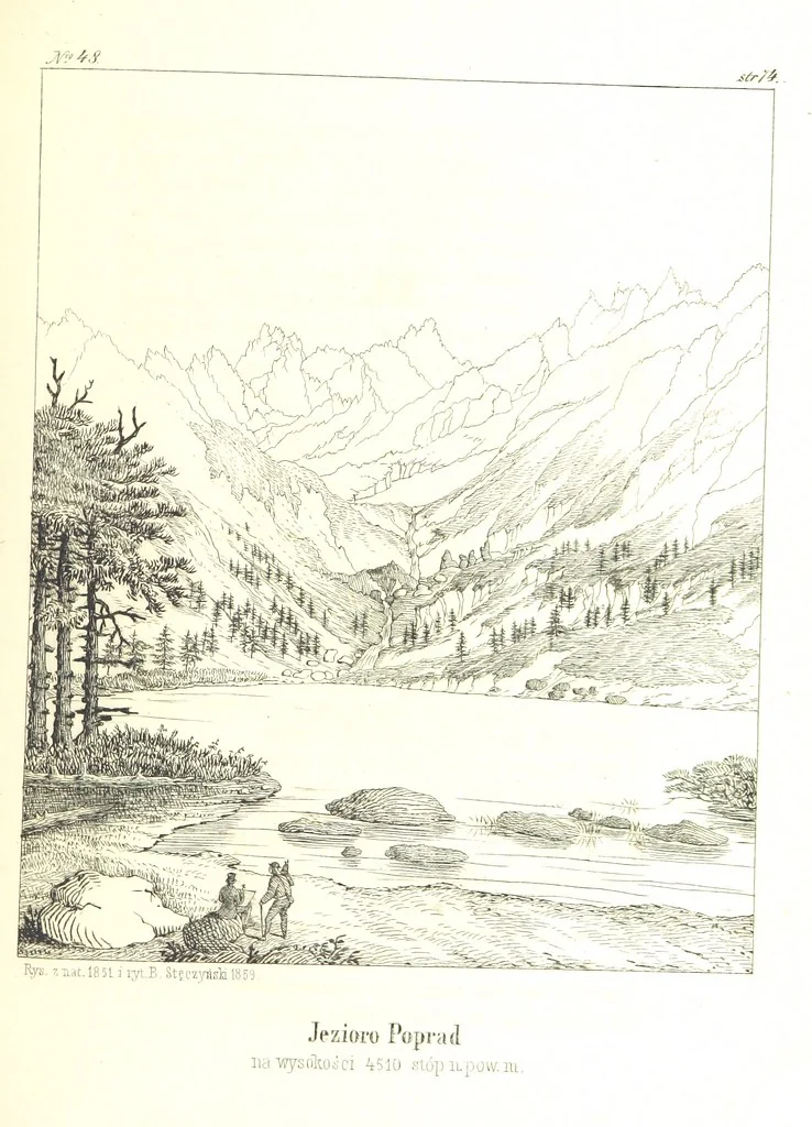 An illustration from Tatry, w dwudziestu czterech obrazach skreślone piórem i rylcem. [In verse.] ... Dzieło ozdobione 80 rvsunkami, przez autora z nautry zdiętemi, etc, 1860, leaf 191