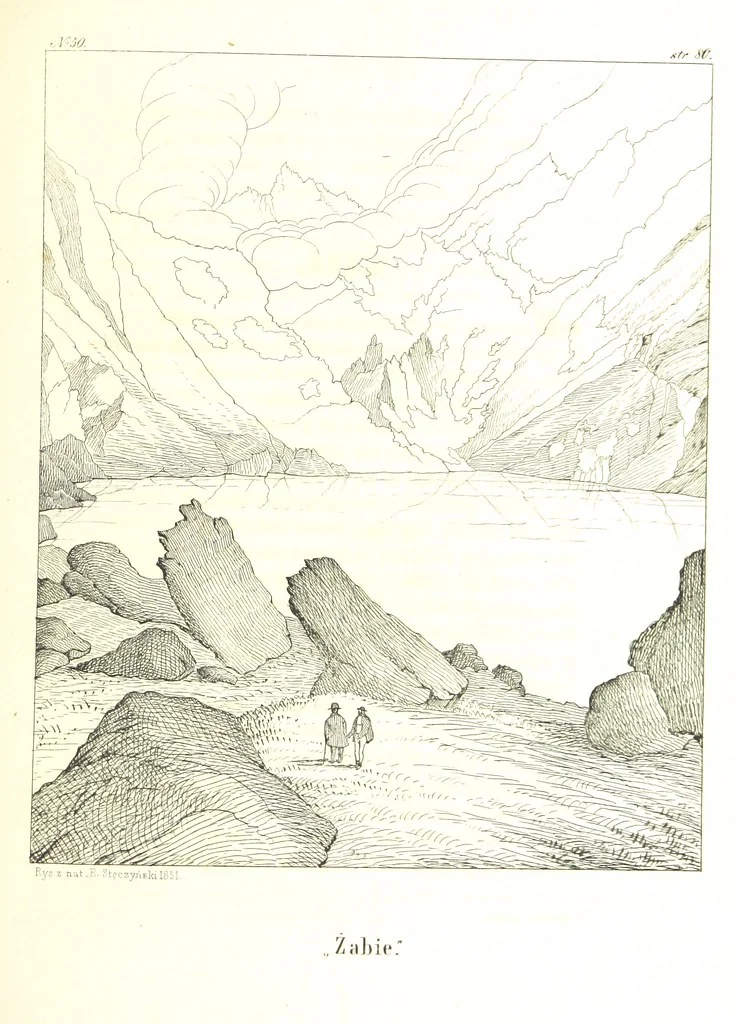 An illustration from Tatry, w dwudziestu czterech obrazach skreślone piórem i rylcem. [In verse.] ... Dzieło ozdobione 80 rvsunkami, przez autora z nautry zdiętemi, etc, 1860, leaf 201