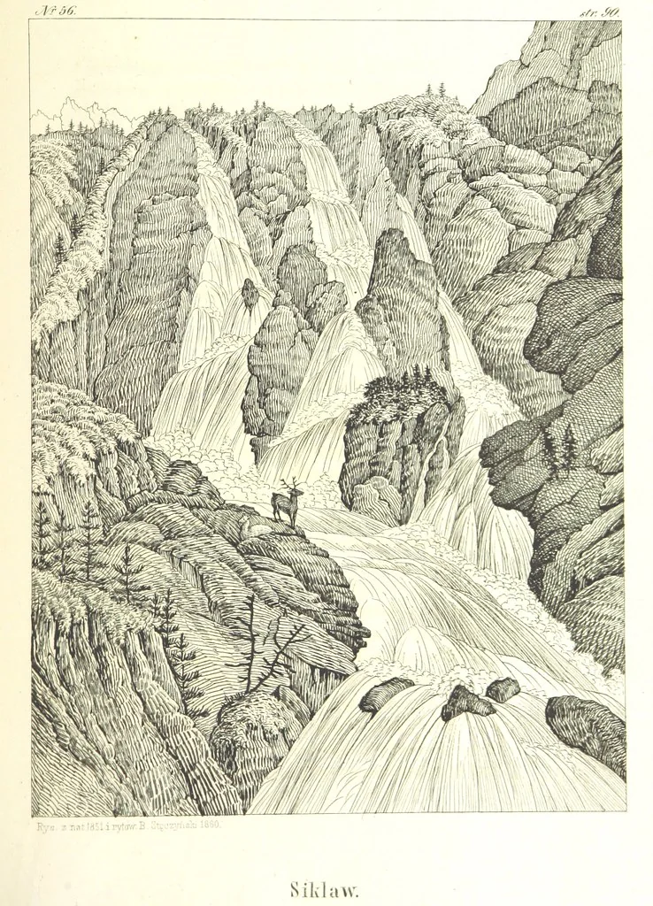 An illustration from Tatry, w dwudziestu czterech obrazach skreślone piórem i rylcem. [In verse.] ... Dzieło ozdobione 80 rvsunkami, przez autora z nautry zdiętemi, etc, 1860, leaf 223