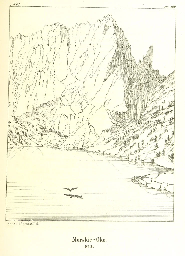 An illustration from Tatry, w dwudziestu czterech obrazach skreślone piórem i rylcem. [In verse.] ... Dzieło ozdobione 80 rvsunkami, przez autora z nautry zdiętemi, etc, 1860, leaf 243