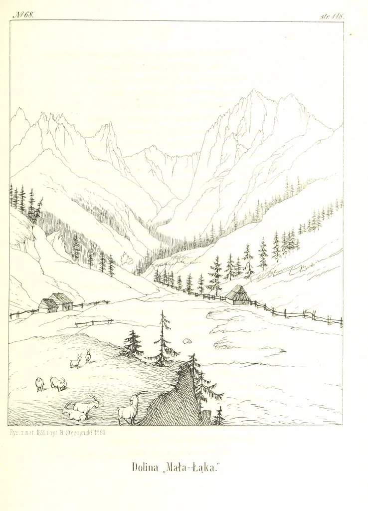 An illustration from Tatry, w dwudziestu czterech obrazach skreślone piórem i rylcem. [In verse.] ... Dzieło ozdobione 80 rvsunkami, przez autora z nautry zdiętemi, etc, 1860, leaf 275