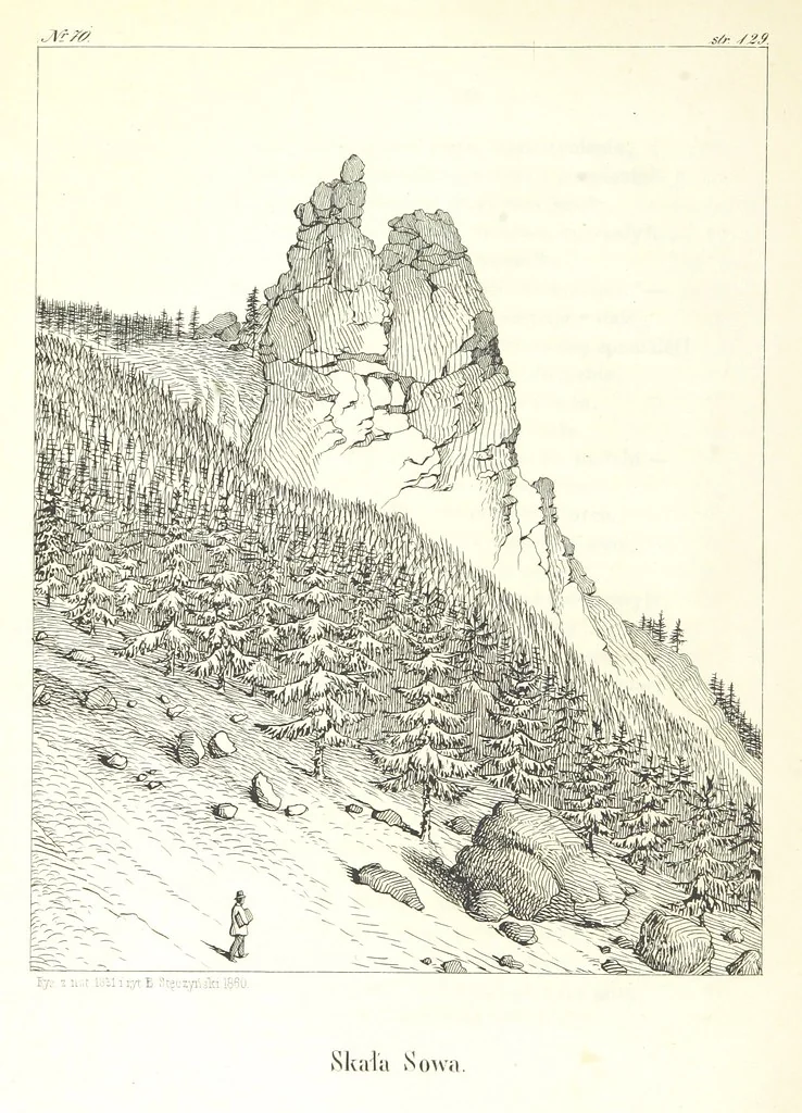 An illustration from Tatry, w dwudziestu czterech obrazach skreślone piórem i rylcem. [In verse.] ... Dzieło ozdobione 80 rvsunkami, przez autora z nautry zdiętemi, etc, 1860, leaf 290