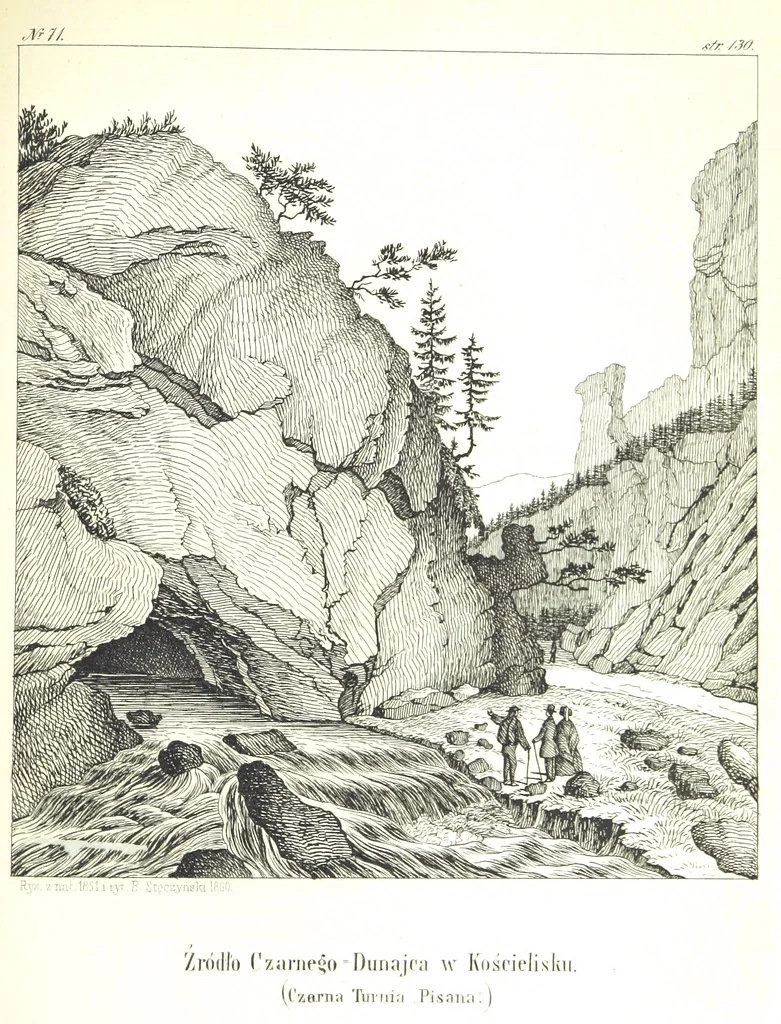 An illustration from Tatry, w dwudziestu czterech obrazach skreślone piórem i rylcem. [In verse.] ... Dzieło ozdobione 80 rvsunkami, przez autora z nautry zdiętemi, etc, 1860, leaf 293