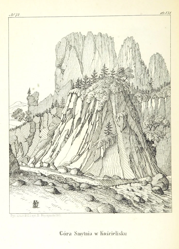 An illustration from Tatry, w dwudziestu czterech obrazach skreślone piórem i rylcem. [In verse.] ... Dzieło ozdobione 80 rvsunkami, przez autora z nautry zdiętemi, etc, 1860, leaf 296