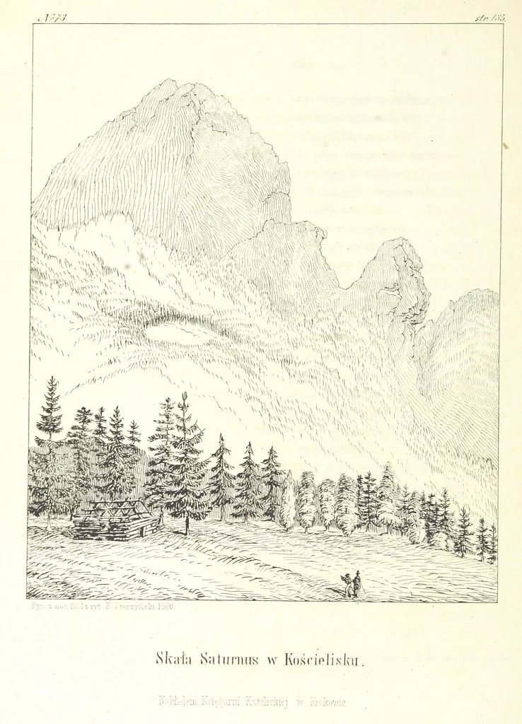 An illustration from Tatry, w dwudziestu czterech obrazach skreślone piórem i rylcem. [In verse.] ... Dzieło ozdobione 80 rvsunkami, przez autora z nautry zdiętemi, etc, 1860, leaf 302