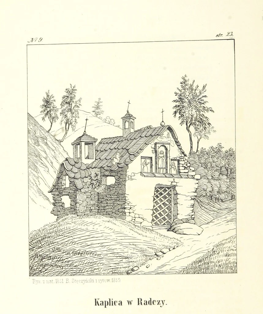 An illustration from Tatry, w dwudziestu czterech obrazach skreślone piórem i rylcem. [In verse.] ... Dzieło ozdobione 80 rvsunkami, przez autora z nautry zdiętemi, etc, 1860, leaf 62