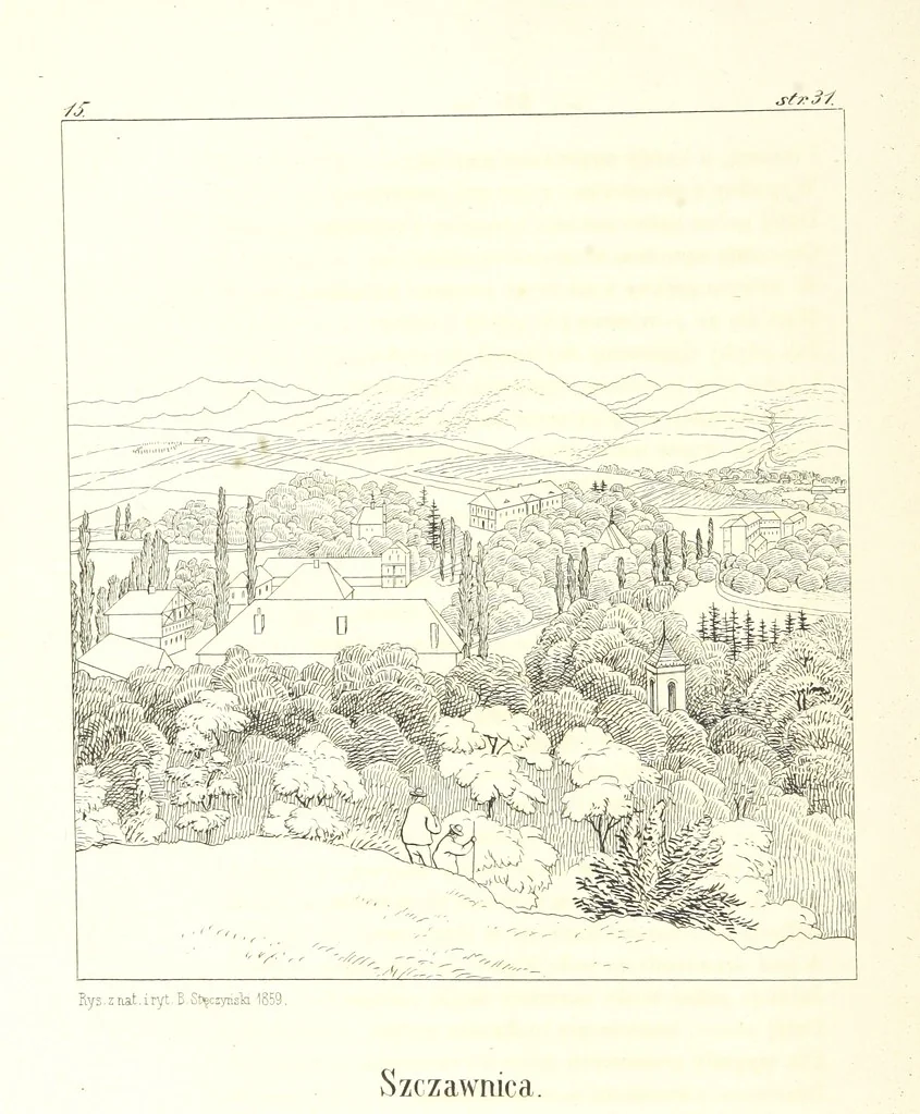 An illustration from Tatry, w dwudziestu czterech obrazach skreślone piórem i rylcem. [In verse.] ... Dzieło ozdobione 80 rvsunkami, przez autora z nautry zdiętemi, etc, 1860, leaf 82
