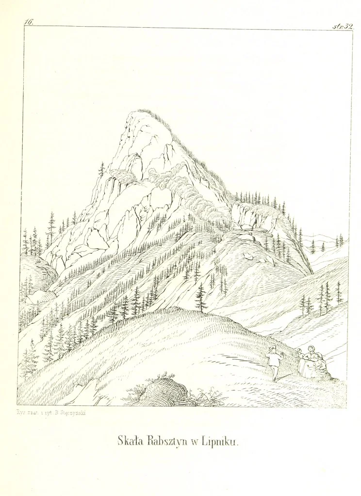 An illustration from Tatry, w dwudziestu czterech obrazach skreślone piórem i rylcem. [In verse.] ... Dzieło ozdobione 80 rvsunkami, przez autora z nautry zdiętemi, etc, 1860, leaf 85