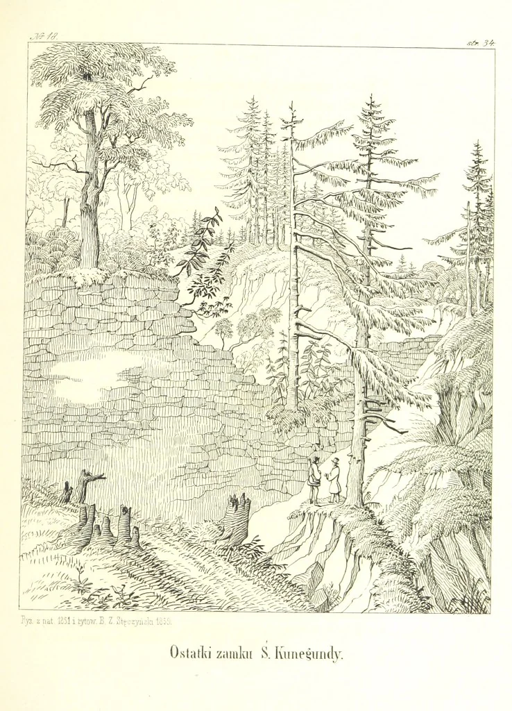 An illustration from Tatry, w dwudziestu czterech obrazach skreślone piórem i rylcem. [In verse.] ... Dzieło ozdobione 80 rvsunkami, przez autora z nautry zdiętemi, etc, 1860, leaf 91