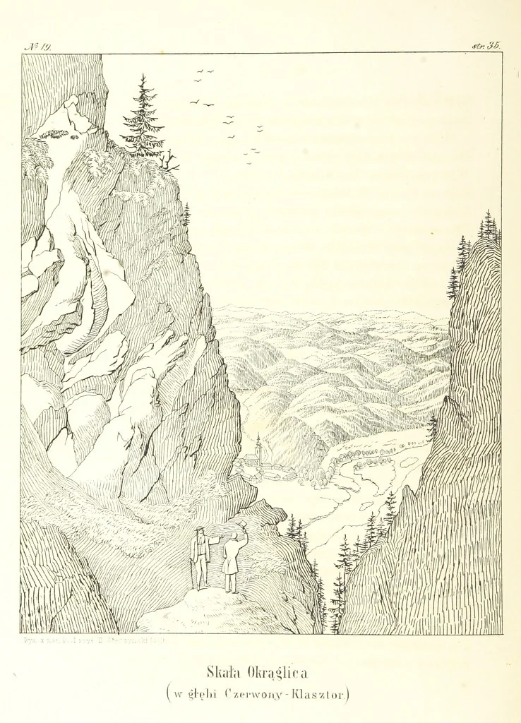 An illustration from Tatry, w dwudziestu czterech obrazach skreślone piórem i rylcem. [In verse.] ... Dzieło ozdobione 80 rvsunkami, przez autora z nautry zdiętemi, etc, 1860, leaf 94