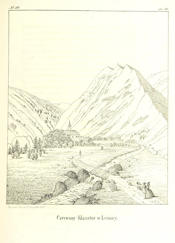An illustration from Tatry, w dwudziestu czterech obrazach skreślone piórem i rylcem. [In verse.] ... Dzieło ozdobione 80 rvsunkami, przez autora z nautry zdiętemi, etc, 1860, leaf 97