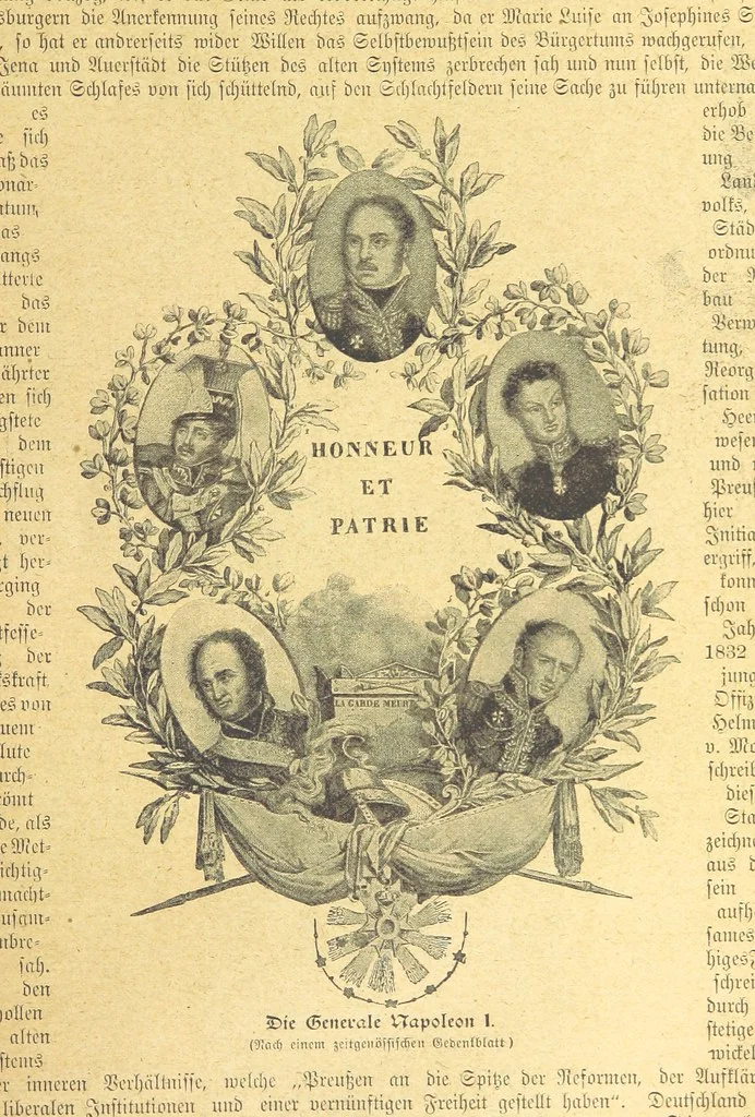 An illustration from Hundert Jahre in Wort und Bild. Eine Kulturgeschichte des XIX. Jahrhunderts herausgegeben von Dr. S. Stefan. Mit 800 Text-Illustrationen, etc, 1899, leaf 17