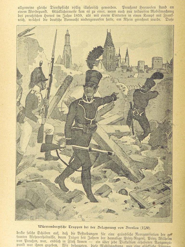 An illustration from Hundert Jahre in Wort und Bild. Eine Kulturgeschichte des XIX. Jahrhunderts herausgegeben von Dr. S. Stefan. Mit 800 Text-Illustrationen, etc, 1899, leaf 790