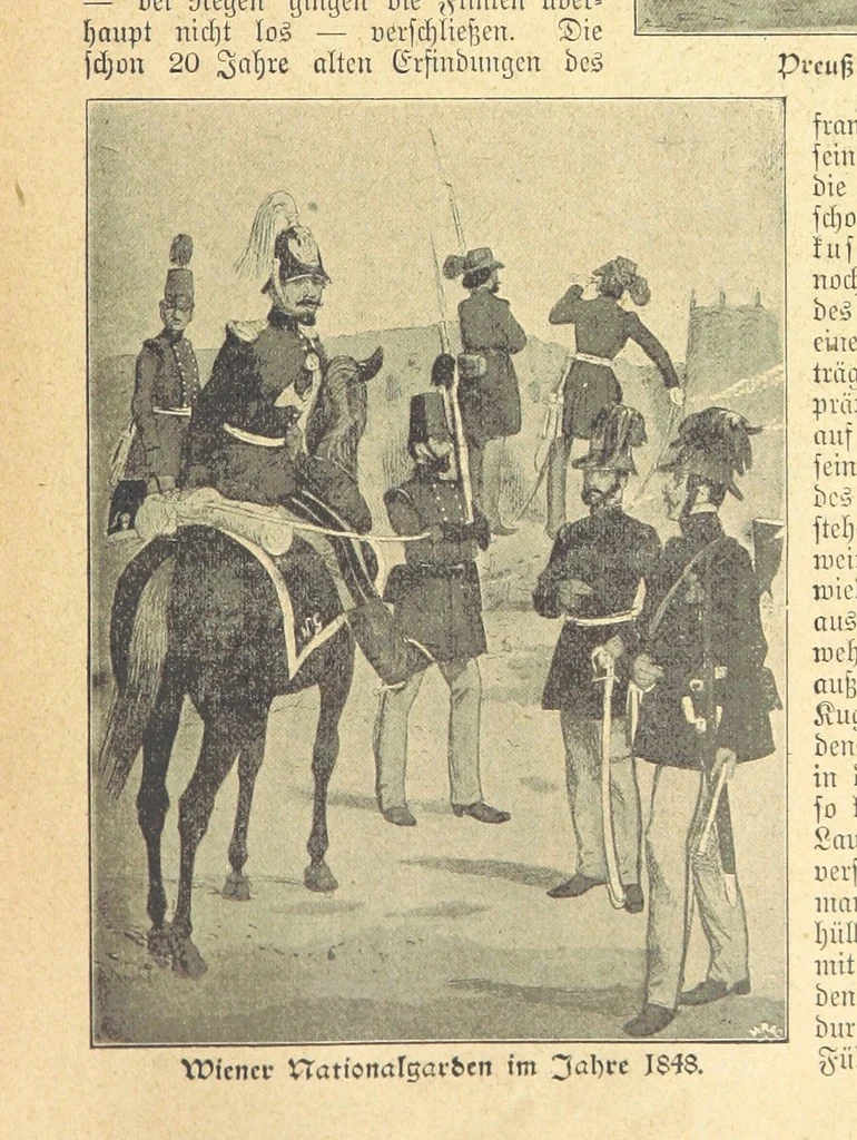 An illustration from Hundert Jahre in Wort und Bild. Eine Kulturgeschichte des XIX. Jahrhunderts herausgegeben von Dr. S. Stefan. Mit 800 Text-Illustrationen, etc, 1899, leaf 799