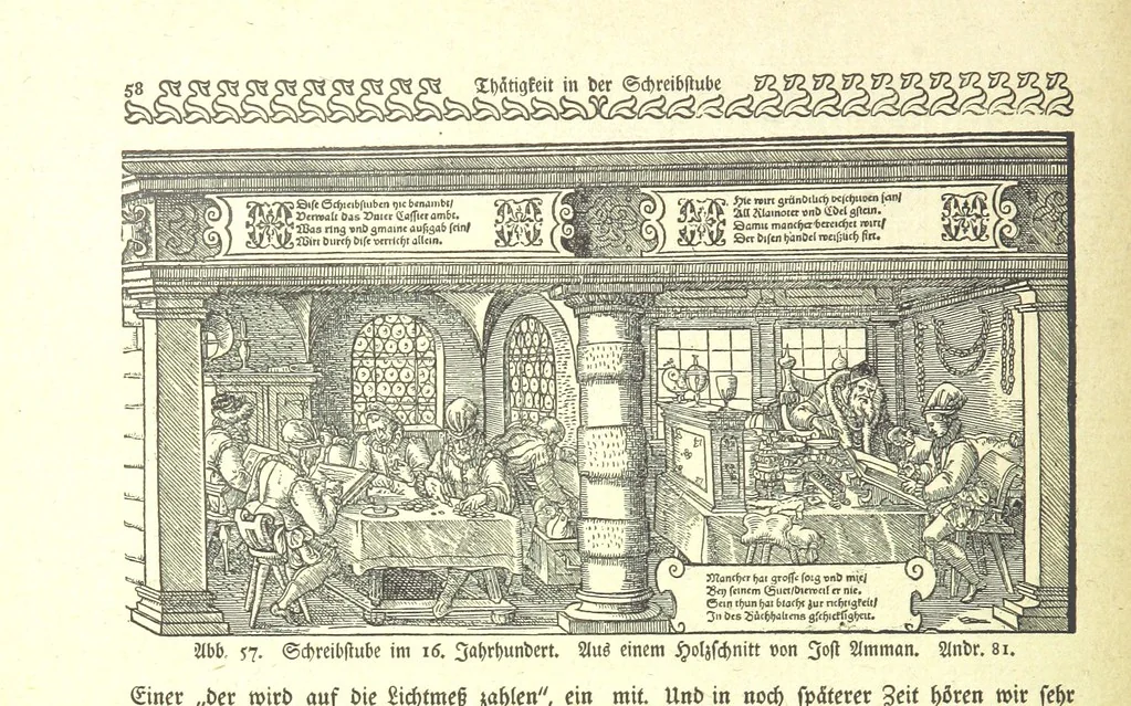 An illustration from Monographien zur deutschen Kulturgeschichte, herausgegeben von G. Steinhausen, 1899, leaf 70