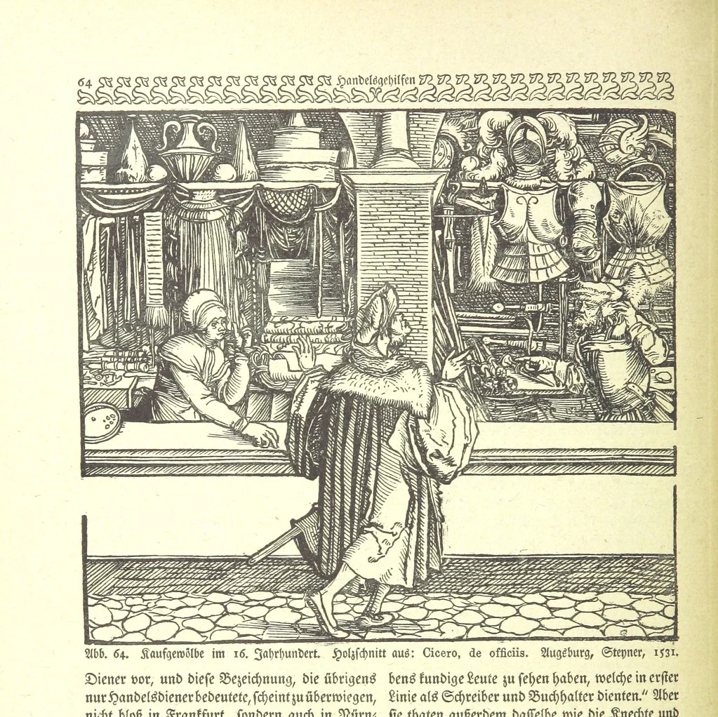 An illustration from Monographien zur deutschen Kulturgeschichte, herausgegeben von G. Steinhausen, 1899, leaf 76