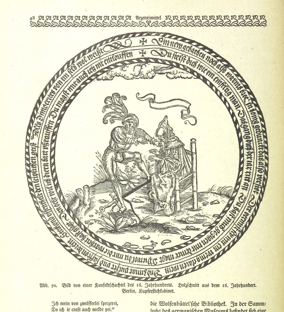An illustration from Monographien zur deutschen Kulturgeschichte, herausgegeben von G. Steinhausen, 1899, leaf 52