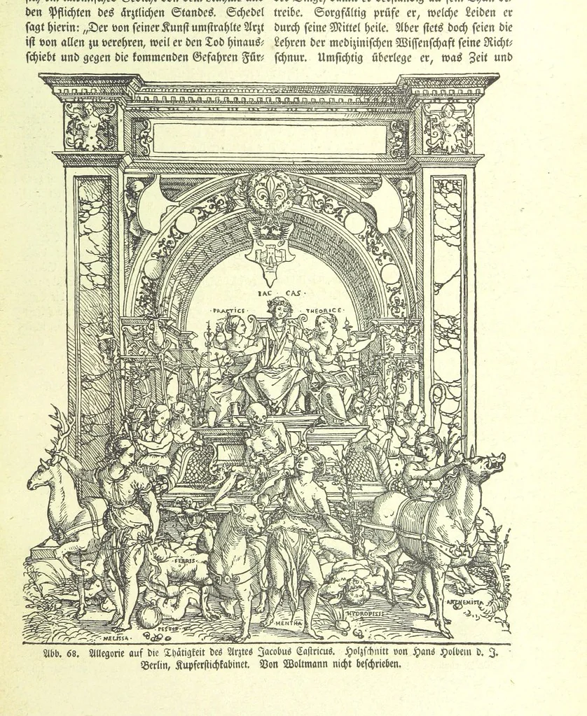 An illustration from Monographien zur deutschen Kulturgeschichte, herausgegeben von G. Steinhausen, 1899, leaf 71