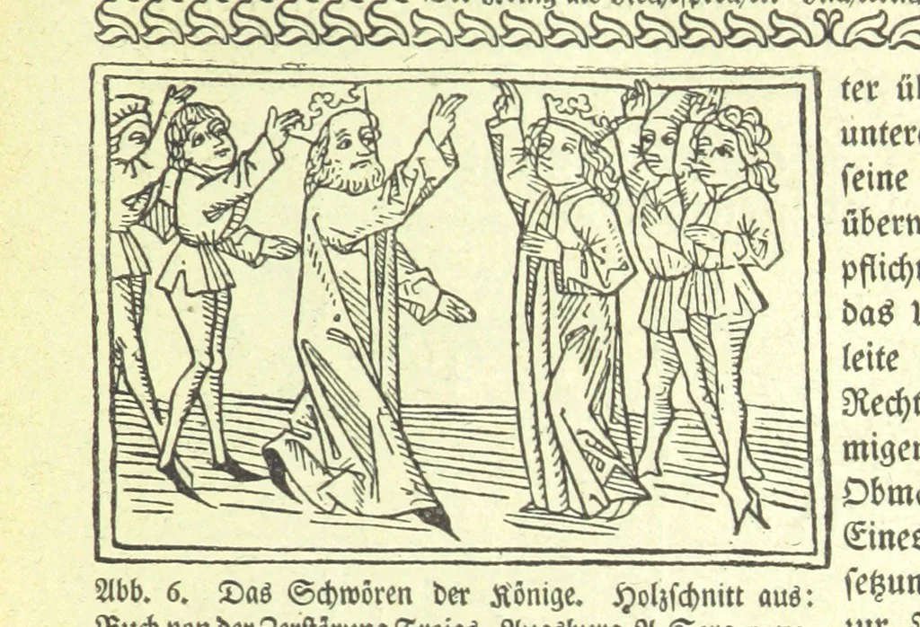 An illustration from Monographien zur deutschen Kulturgeschichte, herausgegeben von G. Steinhausen, 1899, leaf 13