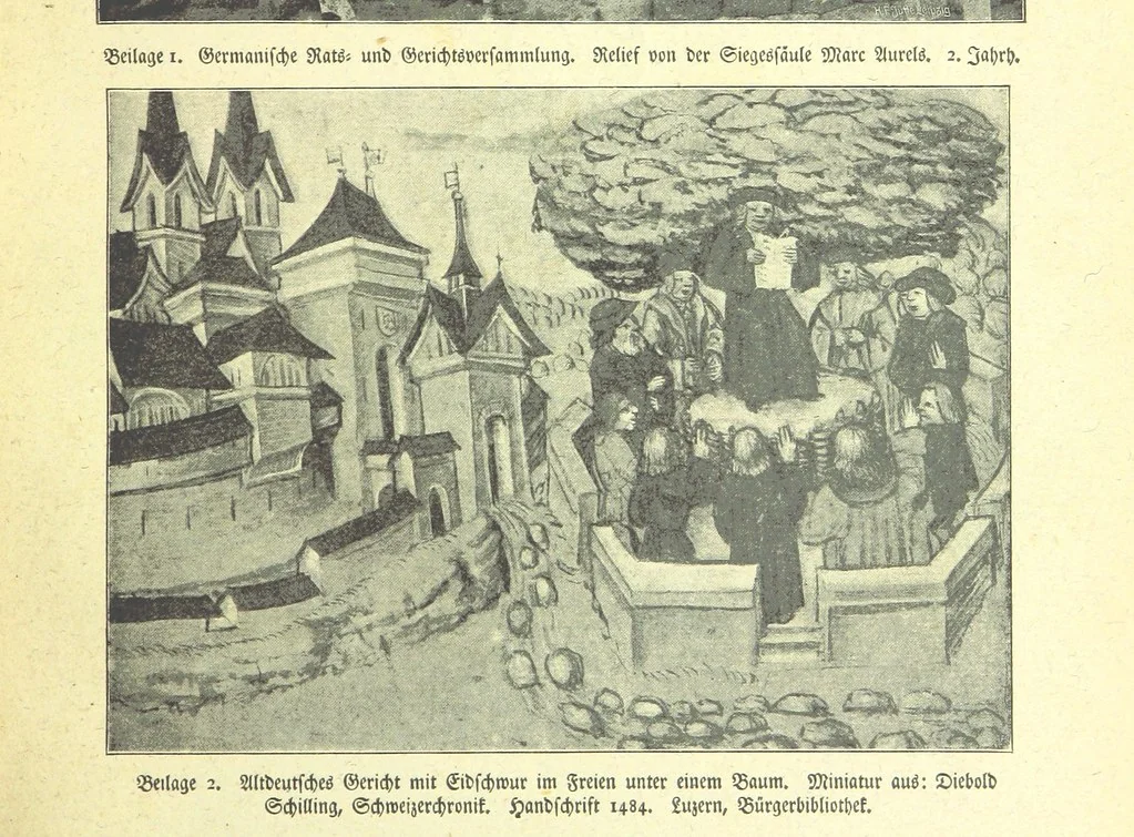 An illustration from Monographien zur deutschen Kulturgeschichte, herausgegeben von G. Steinhausen, 1899, leaf 19