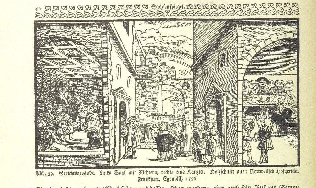 An illustration from Monographien zur deutschen Kulturgeschichte, herausgegeben von G. Steinhausen, 1899, leaf 54