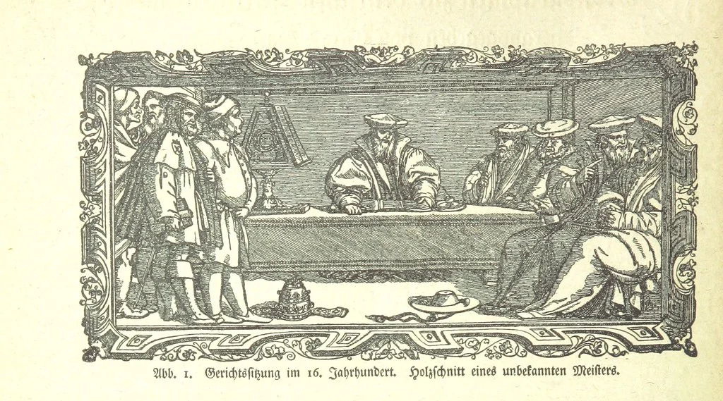 An illustration from Monographien zur deutschen Kulturgeschichte, herausgegeben von G. Steinhausen, 1899, leaf 8