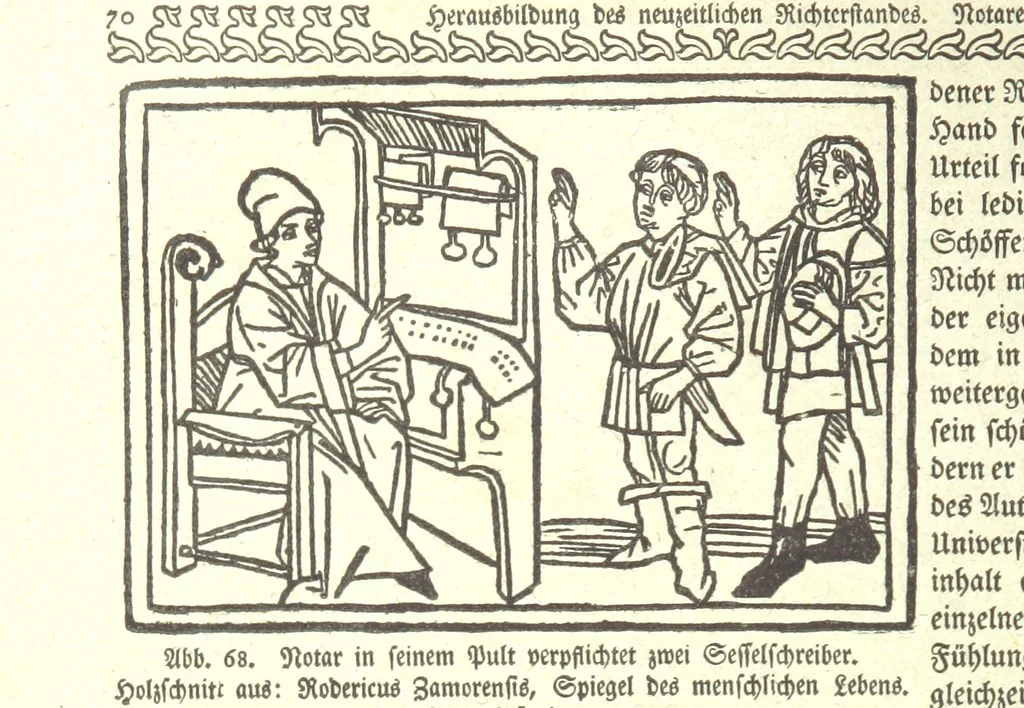 An illustration from Monographien zur deutschen Kulturgeschichte, herausgegeben von G. Steinhausen, 1899, leaf 88
