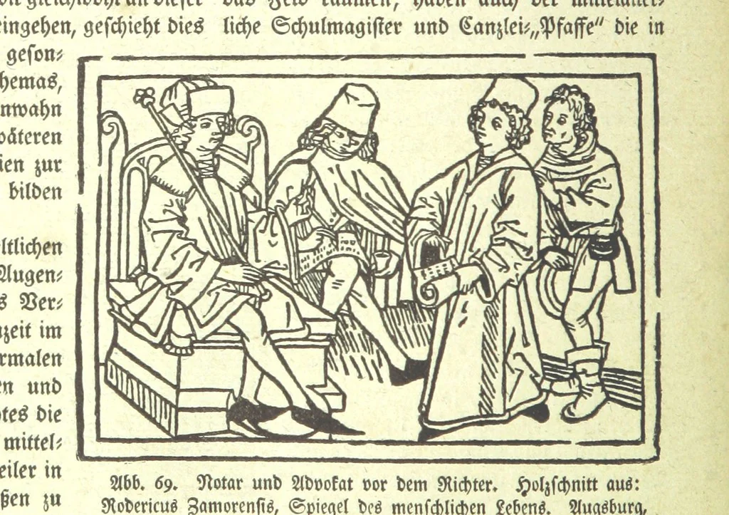 An illustration from Monographien zur deutschen Kulturgeschichte, herausgegeben von G. Steinhausen, 1899, leaf 88