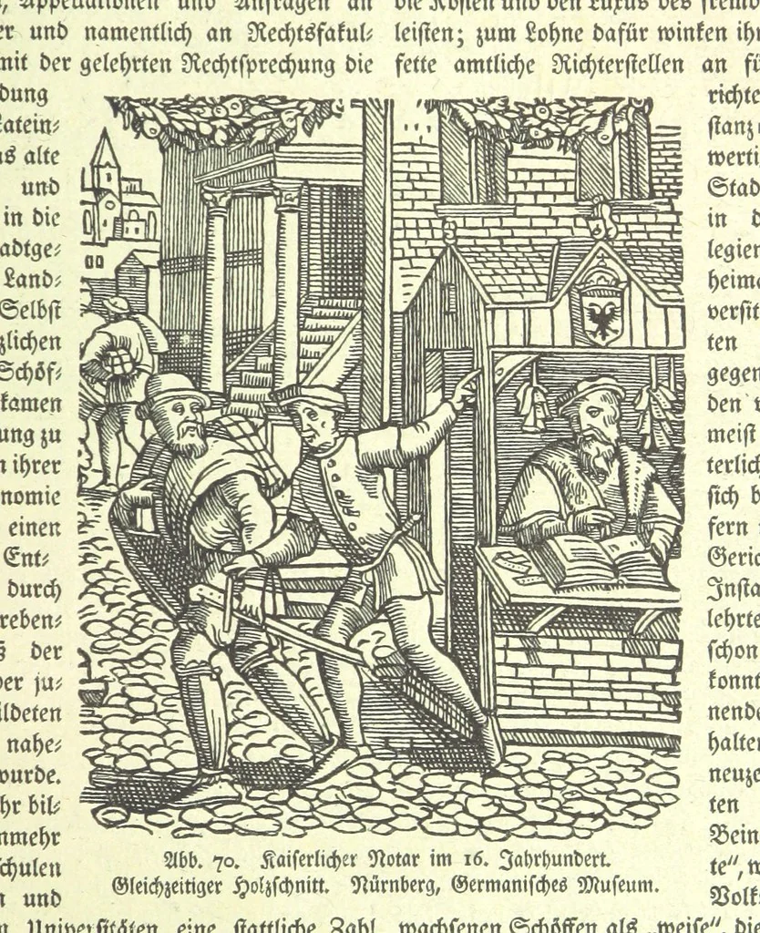An illustration from Monographien zur deutschen Kulturgeschichte, herausgegeben von G. Steinhausen, 1899, leaf 89
